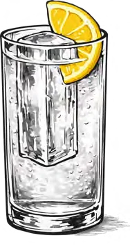 Illustration of the Riviera Rebel Fizz cocktail